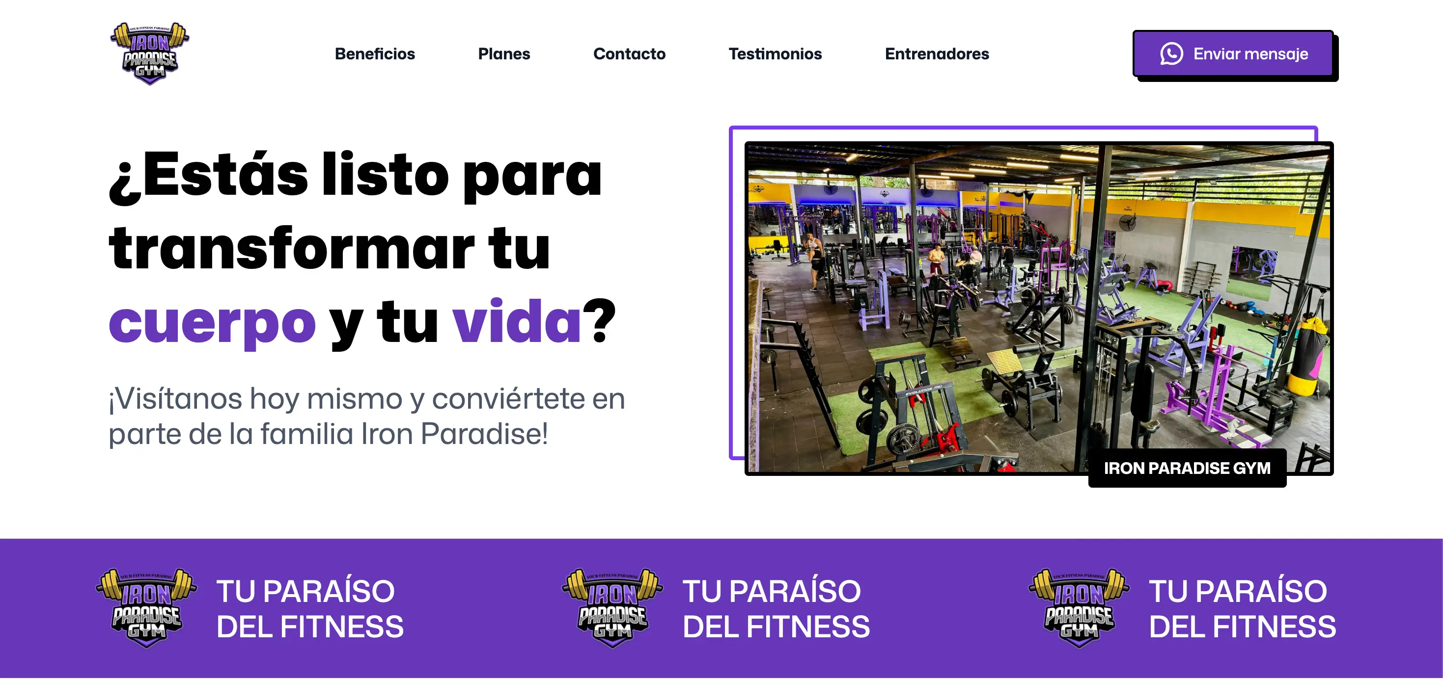 Landing Page de Gimnasio